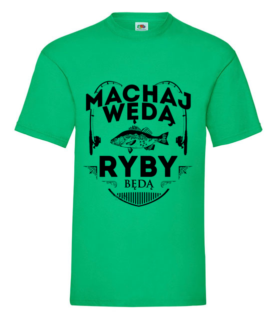 Machaj machaj ino zwawo koszulka z nadrukiem dla wedkarza mezczyzna jipi pl 818 186