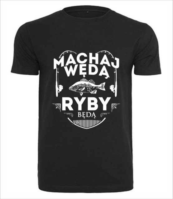Machaj machaj ino zwawo koszulka z nadrukiem dla wedkarza mezczyzna jipi pl 819 1