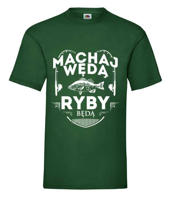Machaj machaj ino zwawo koszulka z nadrukiem dla wedkarza mezczyzna jipi pl 819 188