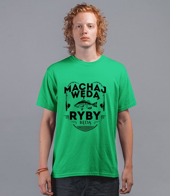 Machaj machaj ino zwawo koszulka z nadrukiem wedkarskie mezczyzna jipi pl 818 194