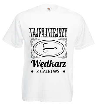 Najfajniejszy na wsi  - Koszulka z nadrukiem - dla wędkarza - Męska