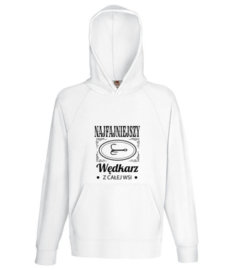 Najfajniejszy na wsi  - Bluza z nadrukiem - dla wędkarza - Męska z kapturem