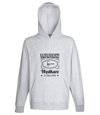 Najfajniejszy na wsi  - Bluza z nadrukiem - dla wędkarza - Męska z kapturem