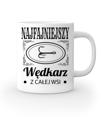 Najfajniejszy na wsi  - Kubek z nadrukiem - dla wędkarza - Gadżety