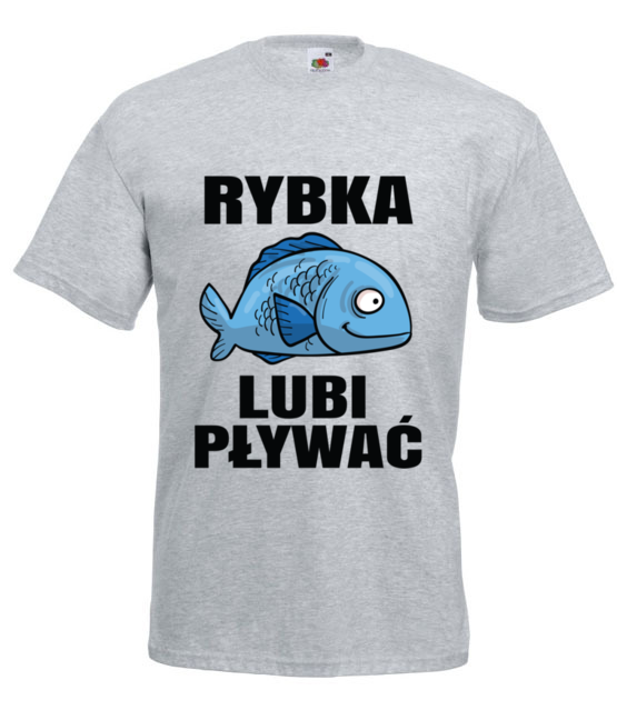 Bo rybka przeciez lubi plywac koszulka z nadrukiem dla wedkarza mezczyzna jipi pl 844 6