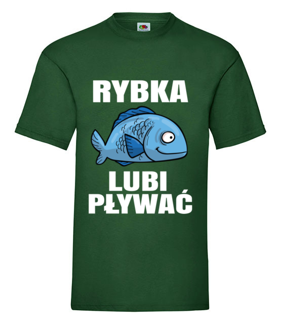 Bo rybka przeciez lubi plywac koszulka z nadrukiem dla wedkarza mezczyzna jipi pl 845 188