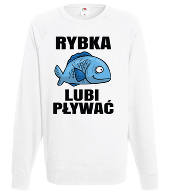 Bo rybka przecież lubi pływać...  - Bluza z nadrukiem - dla wędkarza - Męska