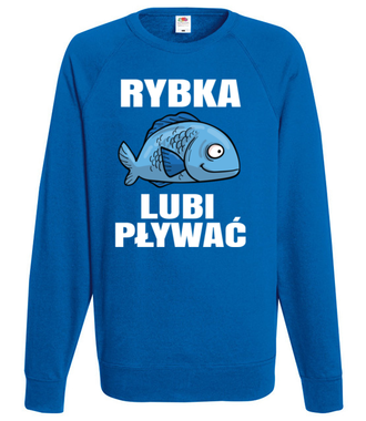 Bo rybka przecież lubi pływać...  - Bluza z nadrukiem - dla wędkarza - Męska