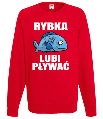 Bo rybka przecież lubi pływać...  - Bluza z nadrukiem - Wędkarskie - Męska