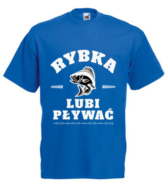 Rybka lubi pływać - Koszulka z nadrukiem - dla wędkarza - Męska