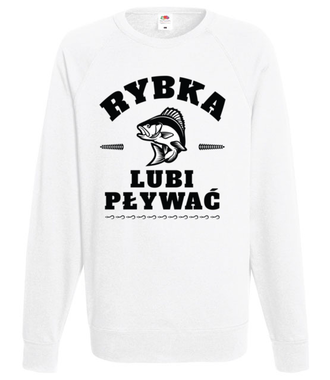 Rybka lubi pływać - Bluza z nadrukiem - dla wędkarza - Męska