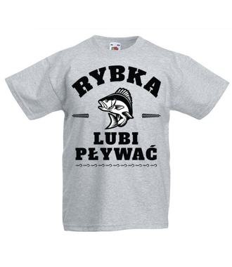 Rybka lubi pływać - Koszulka z nadrukiem - dla wędkarza - Dziecięca