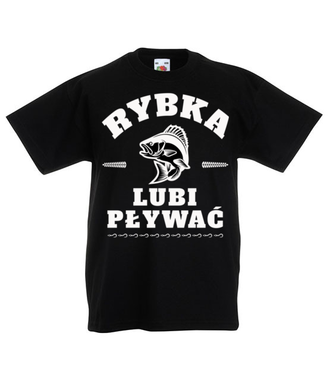 Rybka lubi pływać - Koszulka z nadrukiem - dla wędkarza - Dziecięca