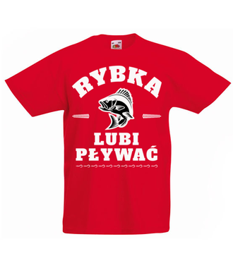 Rybka lubi pływać - Koszulka z nadrukiem - dla wędkarza - Dziecięca