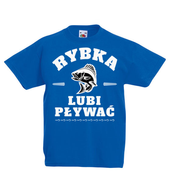 Rybka lubi pływać - Koszulka z nadrukiem - dla wędkarza - Dziecięca