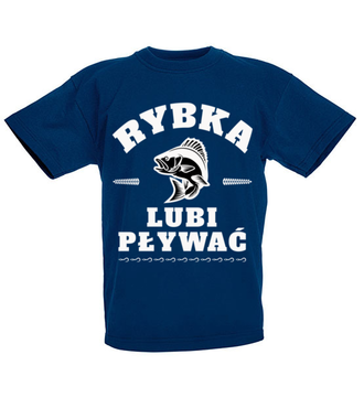 Rybka lubi pływać - Koszulka z nadrukiem - dla wędkarza - Dziecięca