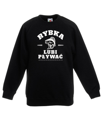 Rybka lubi pływać - Bluza z nadrukiem - dla wędkarza - Dziecięca