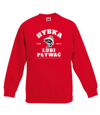 Rybka lubi pływać - Bluza z nadrukiem - dla wędkarza - Dziecięca