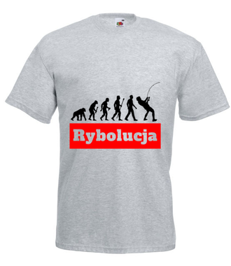 Coś o mnie i o Tobie. Rybolucja. - Koszulka z nadrukiem - dla wędkarza - Męska
