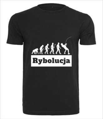 Coś o mnie i o Tobie. Rybolucja. - Koszulka z nadrukiem - dla wędkarza - Męska