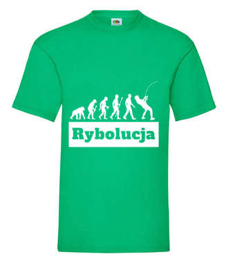 Coś o mnie i o Tobie. Rybolucja. - Koszulka z nadrukiem - dla wędkarza - Męska
