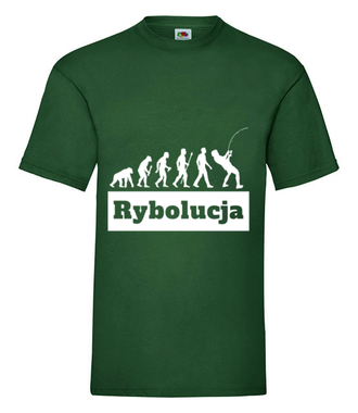 Coś o mnie i o Tobie. Rybolucja. - Koszulka z nadrukiem - dla wędkarza - Męska