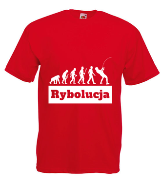 Coś o mnie i o Tobie. Rybolucja. - Koszulka z nadrukiem - dla wędkarza - Męska