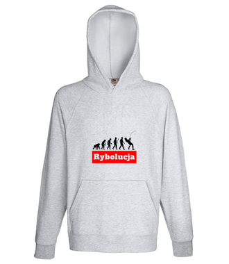 Coś o mnie i o Tobie. Rybolucja. - Bluza z nadrukiem - dla wędkarza - Męska z kapturem