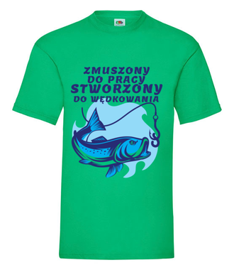 Stworzony do wędkowania  - Koszulka z nadrukiem - dla wędkarza - Męska