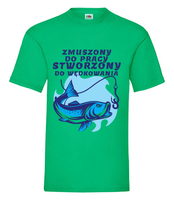 Stworzony do wedkowania koszulka z nadrukiem dla wedkarza mezczyzna jipi pl 850 186