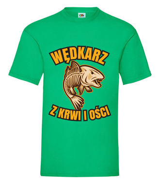 Wędkarz z krwi i ości  - Koszulka z nadrukiem - dla wędkarza - Męska