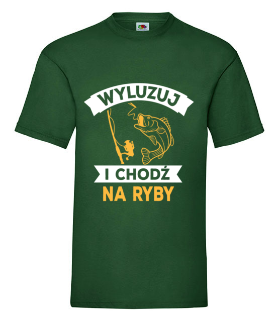 Wyluzuj chodz na ryby koszulka z nadrukiem dla wedkarza mezczyzna jipi pl 870 188