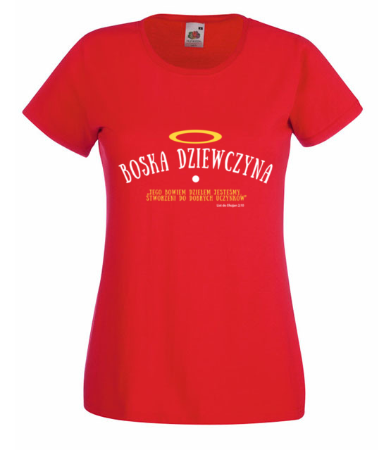 Bo tys boska dziewczyna jest koszulka z nadrukiem chrzescijanskie kobieta jipi pl 874 60