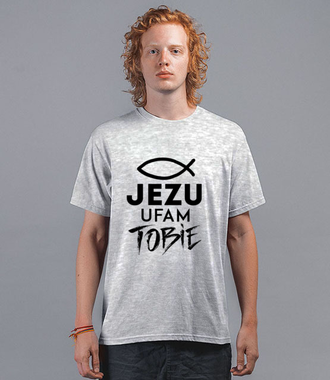 Jezu ufam Tobie… - Koszulka z nadrukiem - chrześcijańskie - Męska