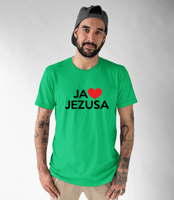 Kocham go kocham jezusa koszulka z nadrukiem chrzescijanskie mezczyzna jipi pl 897 190