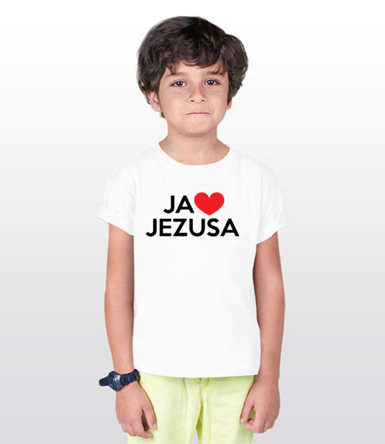 Kocham go kocham jezusa koszulka z nadrukiem chrzescijanskie dziecko jipi pl 897 95