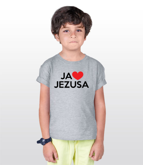 Kocham go kocham jezusa koszulka z nadrukiem chrzescijanskie dziecko jipi pl 897 99