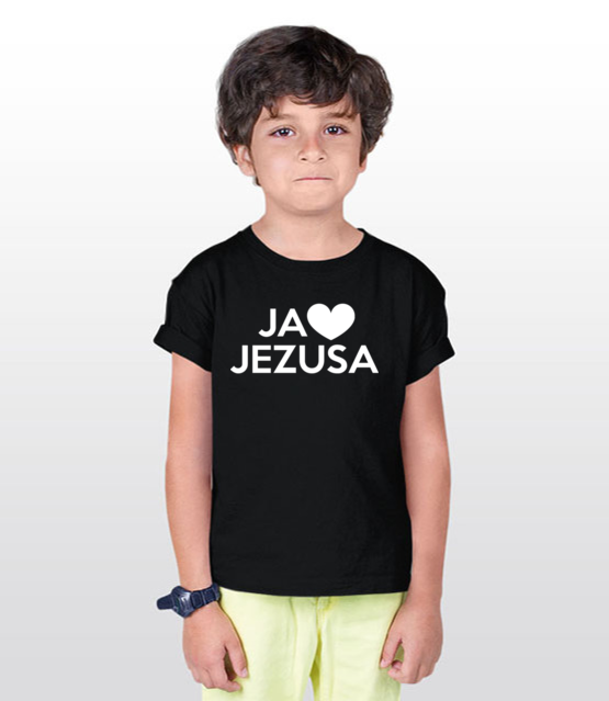 Kocham go kocham jezusa koszulka z nadrukiem chrzescijanskie dziecko jipi pl 898 94