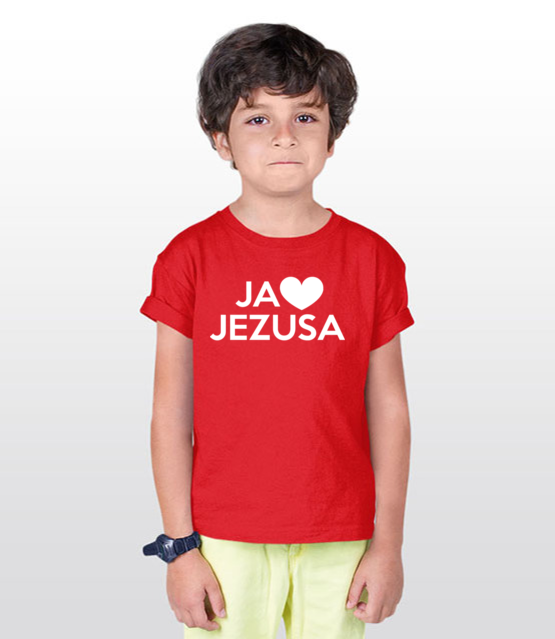 Kocham go kocham jezusa koszulka z nadrukiem chrzescijanskie dziecko jipi pl 898 96