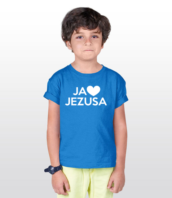 Kocham go kocham jezusa koszulka z nadrukiem chrzescijanskie dziecko jipi pl 898 97