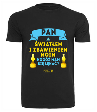 Światłem, zbawieniem, ostoją... - Koszulka z nadrukiem - chrześcijańskie - Męska