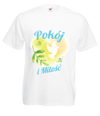 Pokój i miłość - Koszulka z nadrukiem - chrześcijańskie - Męska