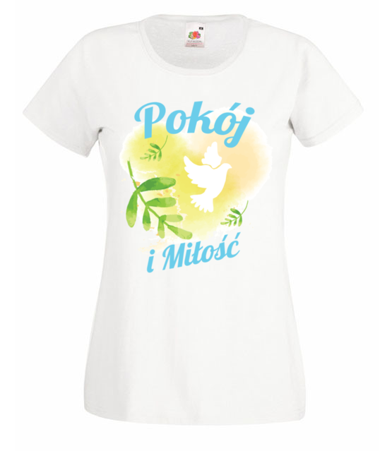 Pokoj i milosc koszulka z nadrukiem chrzescijanskie kobieta jipi pl 907 58
