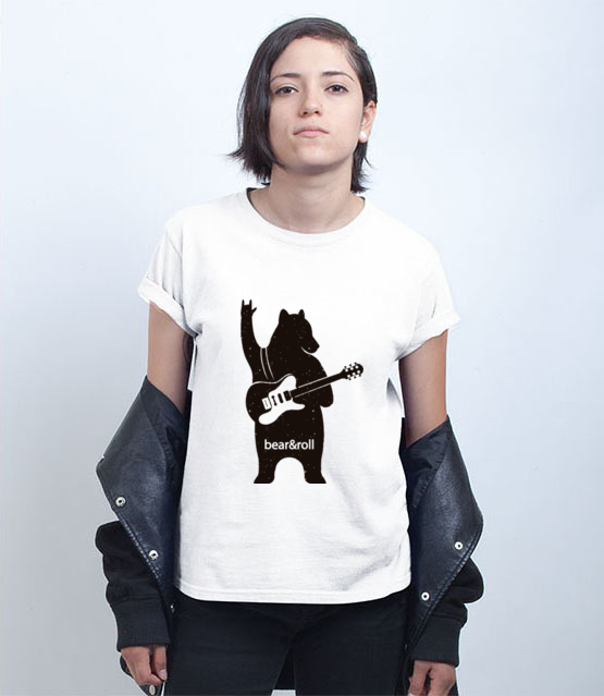Misiowy rock and roll koszulka z nadrukiem muzyka kobieta jipi pl 941 71