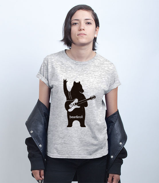 Misiowy rock and roll koszulka z nadrukiem muzyka kobieta jipi pl 941 75