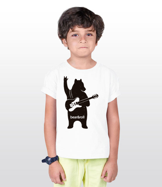 Misiowy rock and roll koszulka z nadrukiem muzyka dziecko jipi pl 941 95