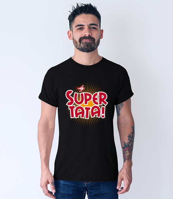 Super tata super gosc koszulka z nadrukiem dla taty mezczyzna jipi pl 948 52