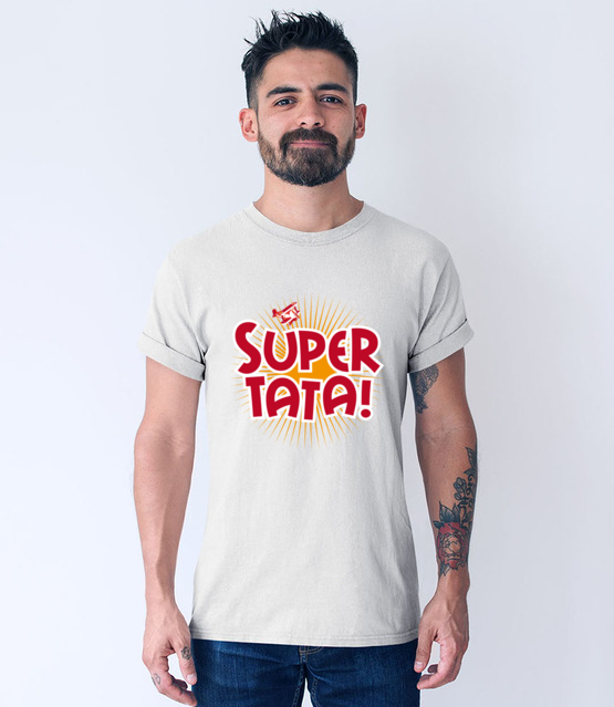 Super tata super gosc koszulka z nadrukiem dla taty mezczyzna jipi pl 948 53