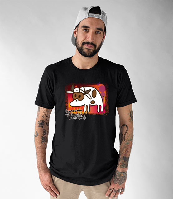 Krowa z humorem koszulka z nadrukiem zwierzeta mezczyzna jipi pl 954 46