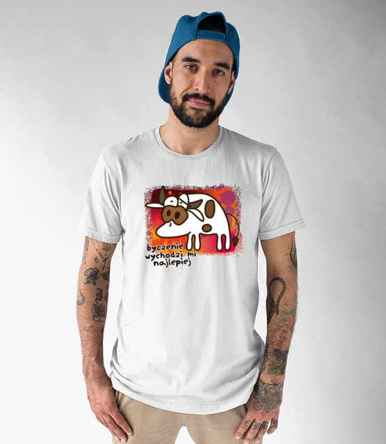 Krowa z humorem koszulka z nadrukiem zwierzeta mezczyzna jipi pl 954 47